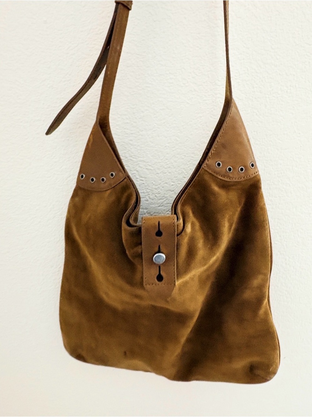 Lucky Brand Boho Brown Suede Shoulder Bag